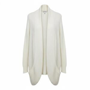 Market & Spruce Cream Waffle Knit Cardigan Open Front Cozy Long L